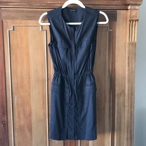 Theory full zip up linen dress.